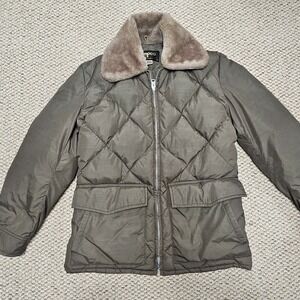 Vintage TEMPCO Puffer Jacket Goose Down Insulated Quilted 70s Brown Size 44